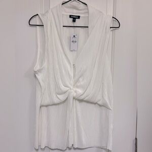 Express NWT white sleeveless crinkle top